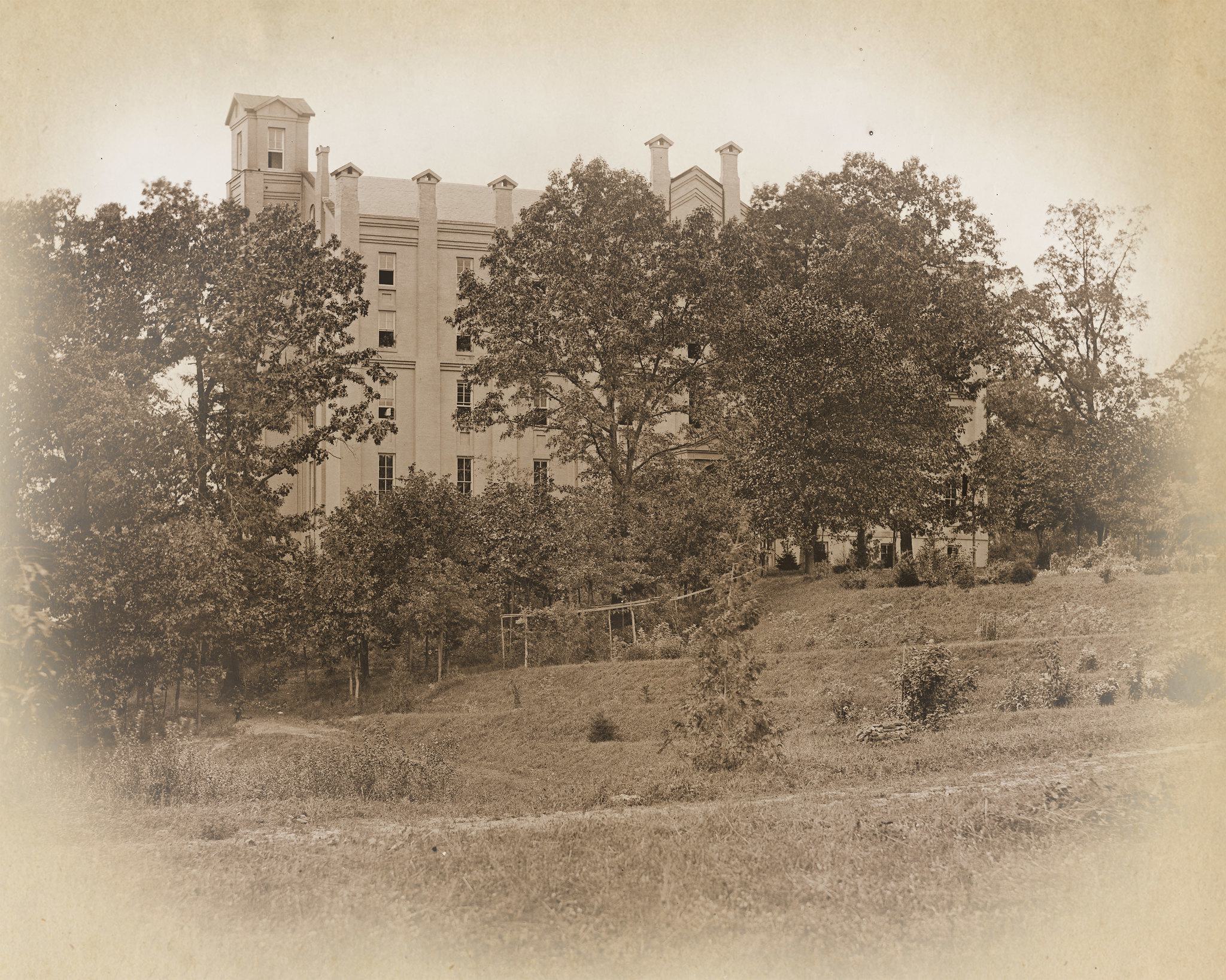 old building, vintage photo