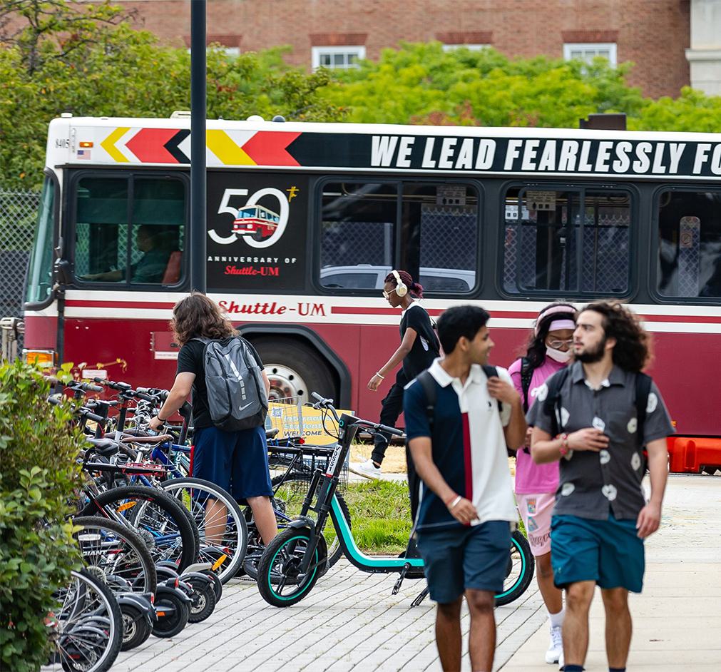 Bus on campus